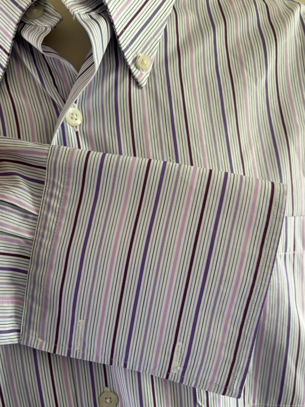 Robert Talbott Carmel Black Label French Cuffs Striped Dress Shirt Size 16” Neck